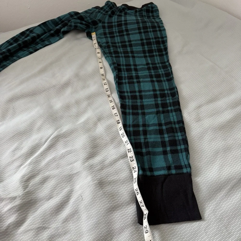 Women's VICTORIA'S SECRET Plaid Green / Black PJ's Pajamas Set Pants Top M
